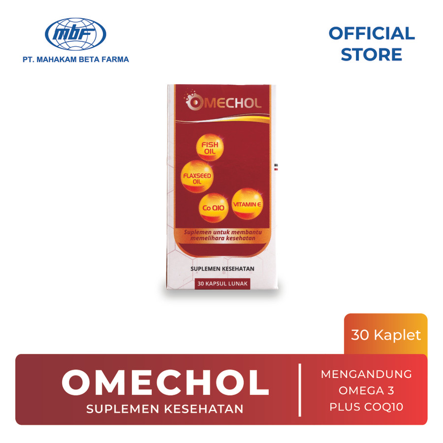 Omechol Suplemen Kesehatan Mengandung Omega 3 plus COQ10 - 30 Kapsul