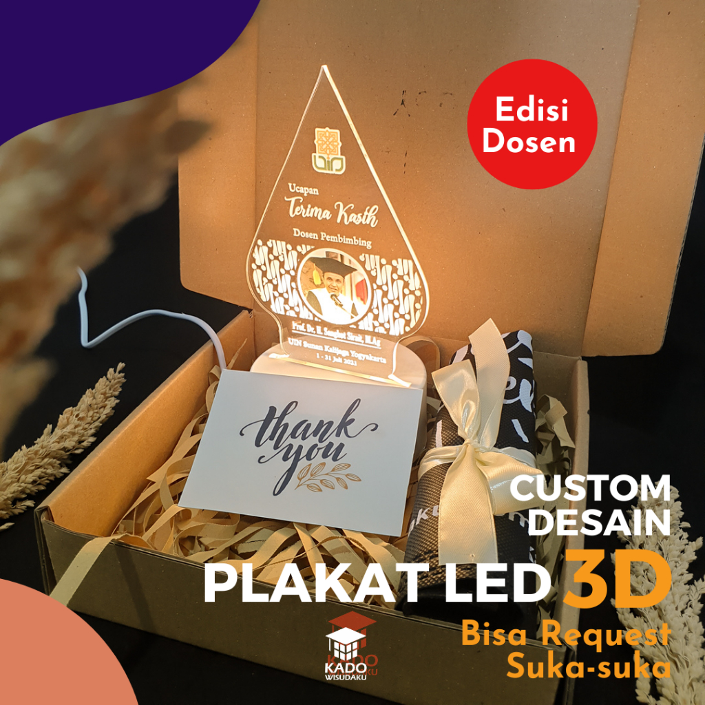 Plakat LED 3D Kado Hadiah Dosen Pembimbing Skripsi
