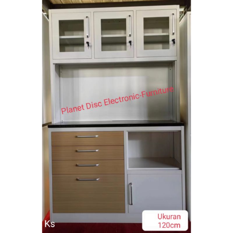 Kitchen set Plat Besi 120cm lemari sayur 3pintu lemari dapur lemari besi lemari anti rayap lemari ma