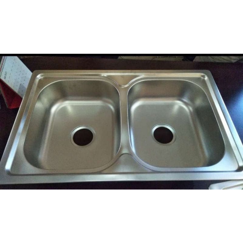 BAK CUCI PIRING STAINLESS WASTAFEL KINDAI KITCHEN SINK DOUBLE BOWL 2 LUBANG