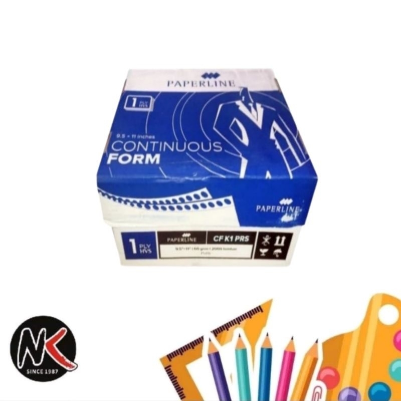 

Kertas Komputer K1/Continuous Form PAPERLINE 1 Ply NCR (9,5*11)