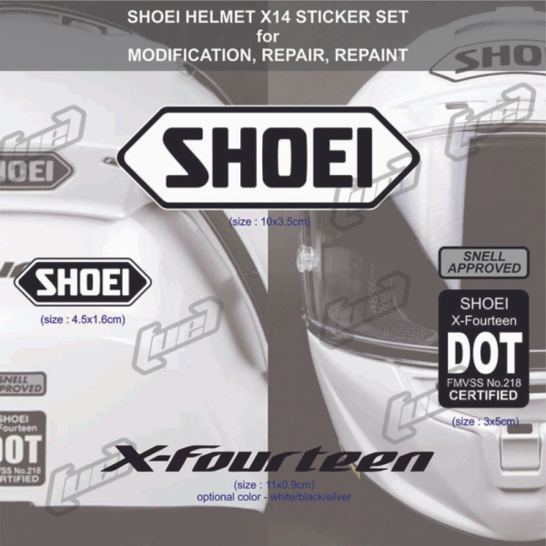 Grosir Sticker Set Helm Shoei X14 untuk repair repaint modif INK KYT ARAI Limited