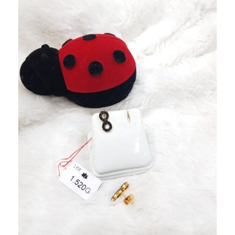 Anting emas 70 infinity hitam