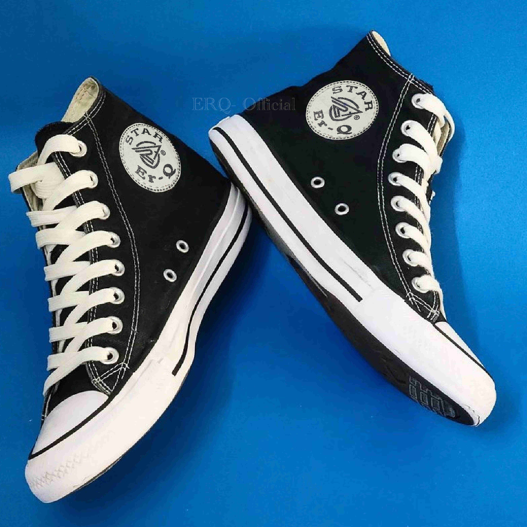 Sepatu All star Tinggi Hitam Putih Pria Wanita / Sepatu Sekolah Kerja Casual Boot Cowok Cewek