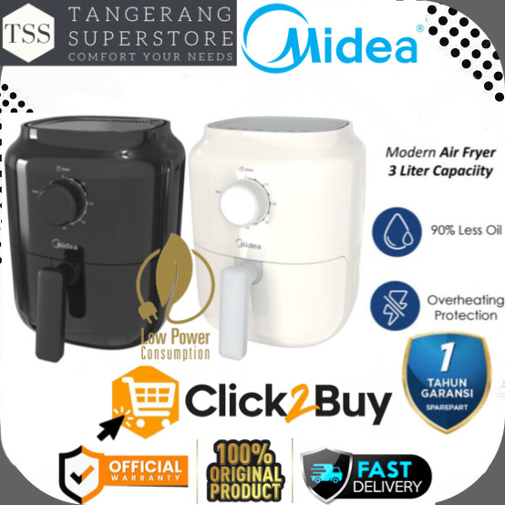 AIRFRYER MIDEA 3L MF TN30A MF-TN30A 30A PENGGORENG ELEKTRIK HEALTHY PREMIUM AIR FRYER MIDEA