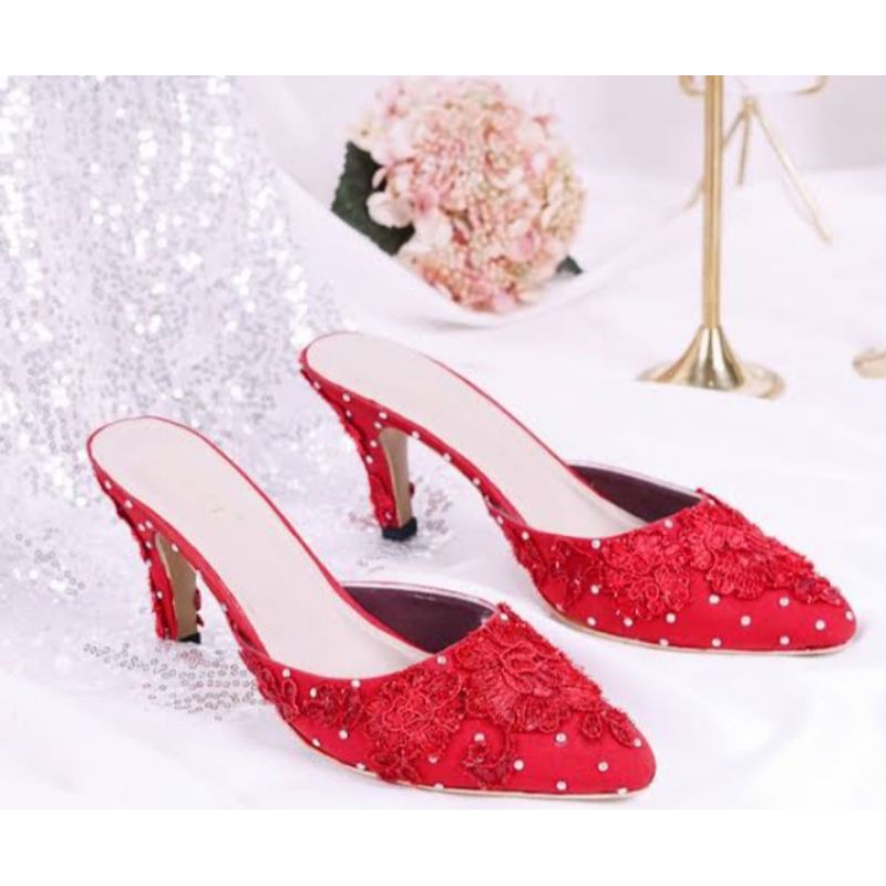 SEPATU HEELS Wanita SMITH MERAH,HIJAU,SILVER