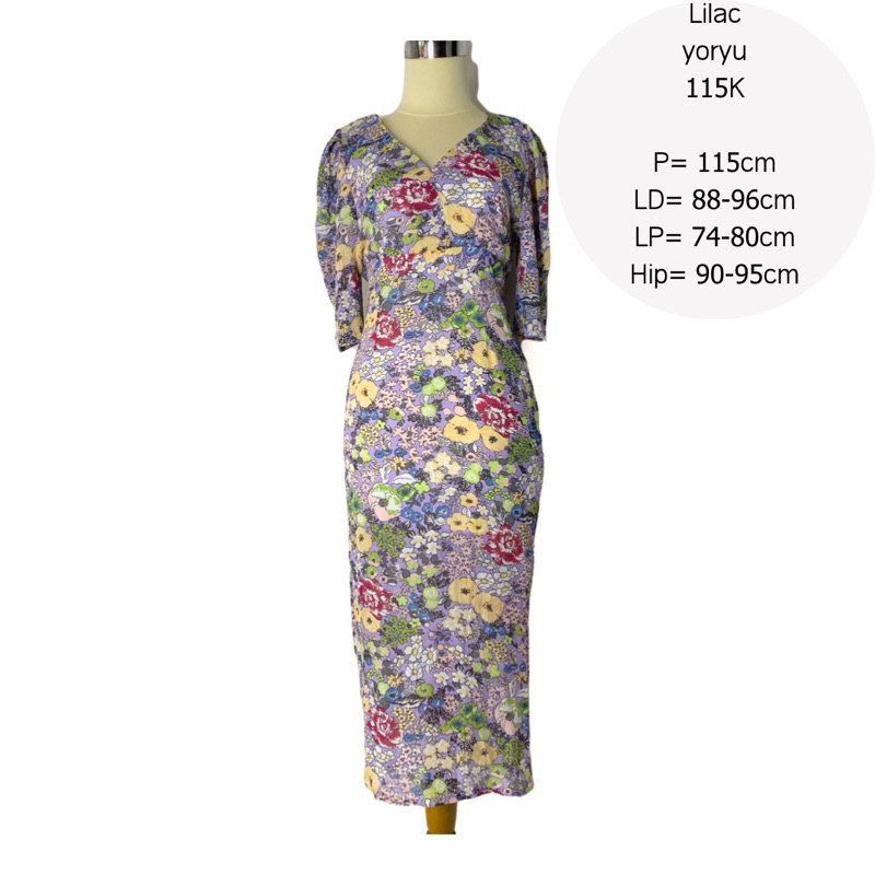 dress sifon yoryu ungu lilac