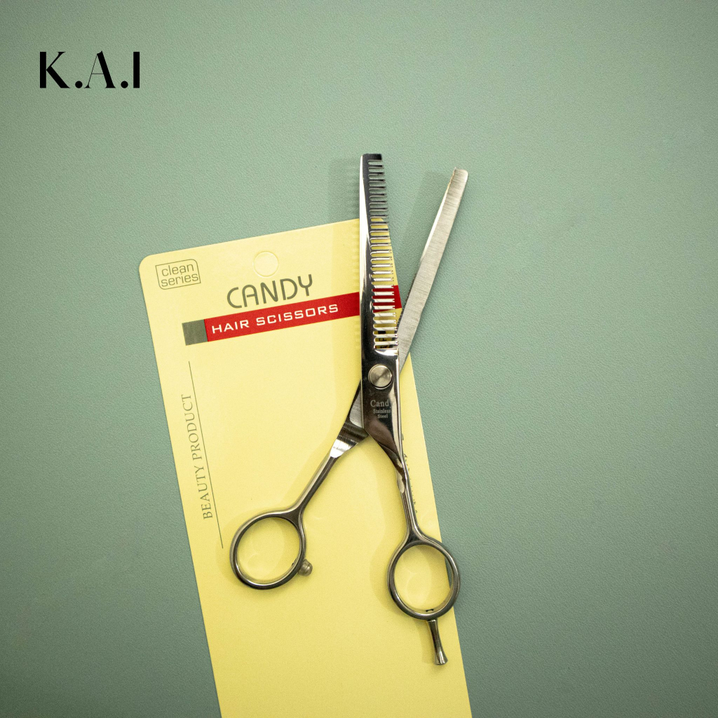 Candy Professional Scissor Full Stainless Steel Gunting Potong Cukur Rambut Lurus Sasak Barber