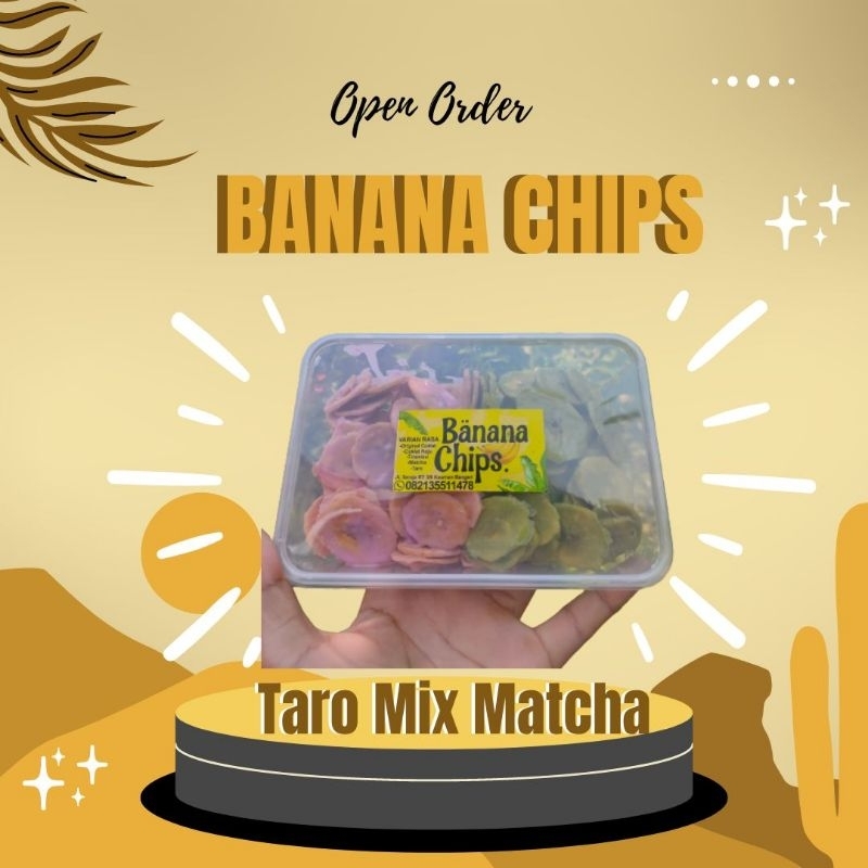 

banana chips varian rasa taro mix matcha