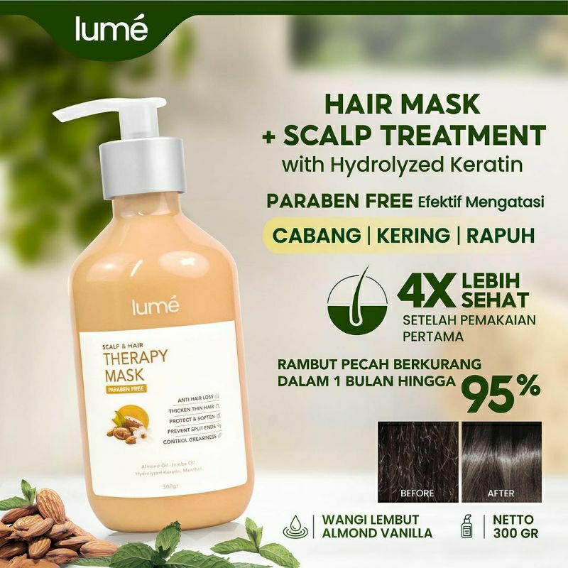 LUME SCALP HAIR THERAPY KERATIN MASK Masker rambut rontok masker keratin Keratin Hair Mask