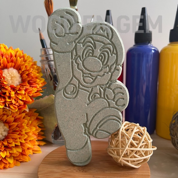

WOODENGEM DIY Wood Character Painting Kit Mewarnai Melukis Mainan Edukatif Anak Hampers Souvenir Kayu Karakter Mario Up Anime | Size M