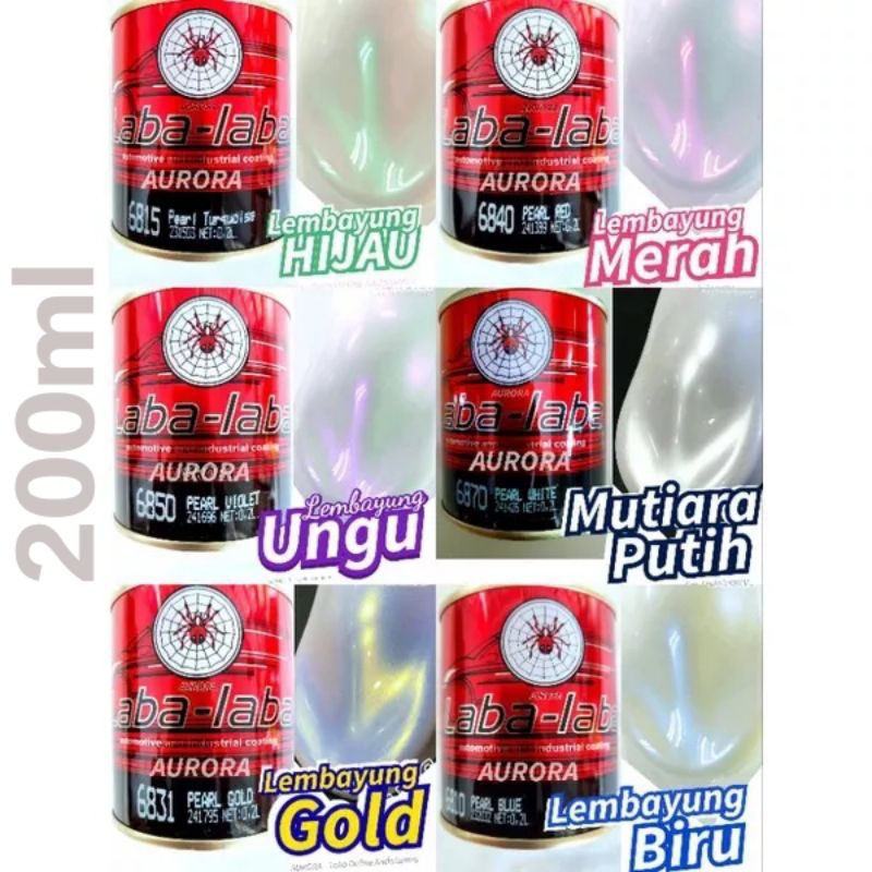 Cat Laba-Laba Lembayung Green Hijau - Pearl Red Merah - Ungu Violet - Putih Mutiara White - Gold Kun