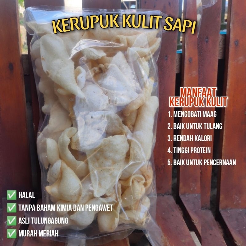 

Kerupuk kulit rambak sapi 250g kerupuk gurih cocok untuk camilan ASLI TULUNGAGUNG