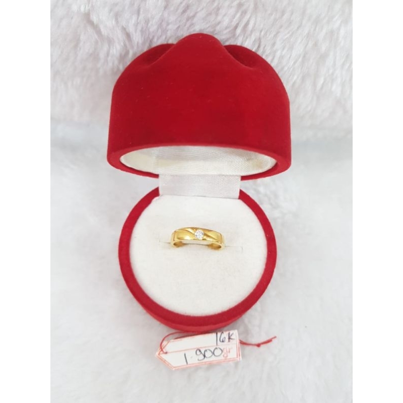 CP3521F321F Cincin kawin model murni permata emas kuning asli berat 1.900 no.9 d.1,4 kadar 16k 70%