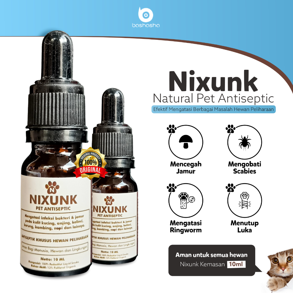 OBAT JAMUR KUCING SCABIES KUCING LUKA KUCING ANJING KELINCI NIXUNK 10 ML
