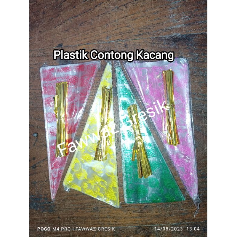 Plastik Contong Segitiga Kacang Bawang Hajatan / Plastik Segitiga OPP Contong