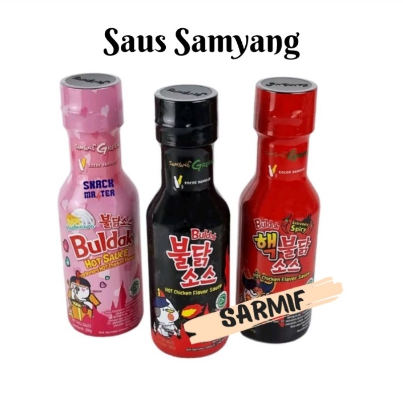 SAUS SAMYANG PEDAS EXTRA HOT Liquid Sauce korea Extreme Original Carbonara HALAL BPOM RI 200gr Botol