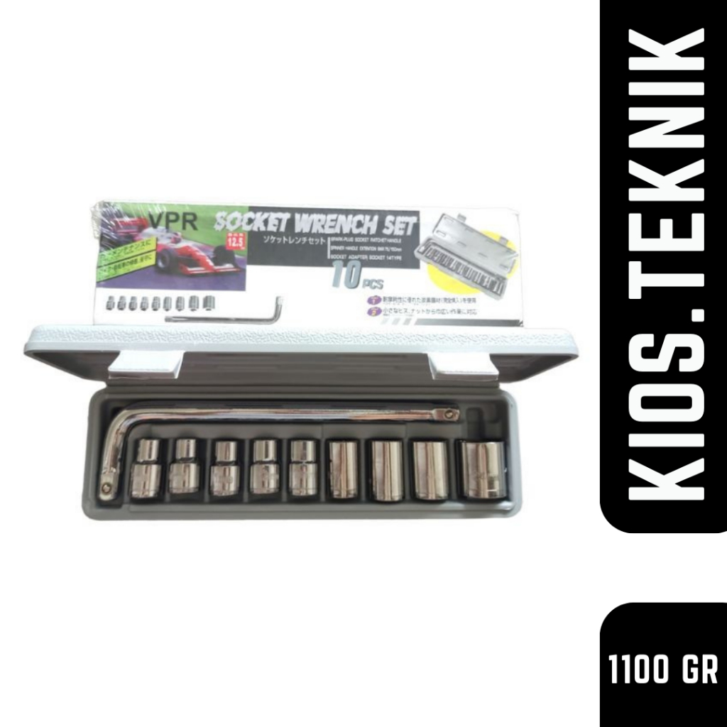 Kunci Shock Sock Sok Set 10 Pcs / Hand Socket Wrench 10 pcs 8 - 24 mm VPR
