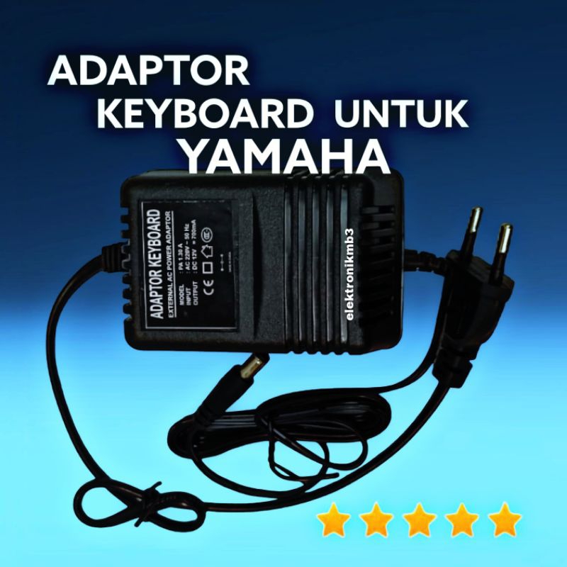 adaptor keyboard yamaha psr E203/E212/E213/E223/E233/E243/E253/E263/E275/E295/E170/E175/E172/E303/E313/E323/E333/E343/E353/E363/E403/E413/E423/E430/E433/E443/E453/psr450/PSR F50/PSR F51 adaptor keyboard yamaha output dc 12volt-700 mah
