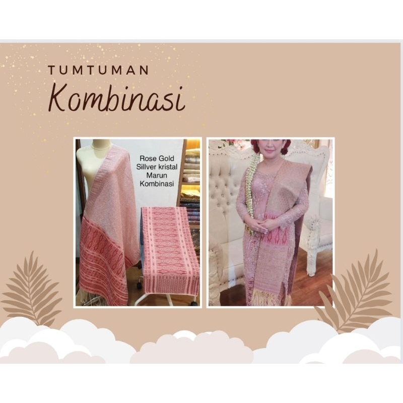Kain Songket Tumtuman Wanita Sarung Selendang Warna Pink