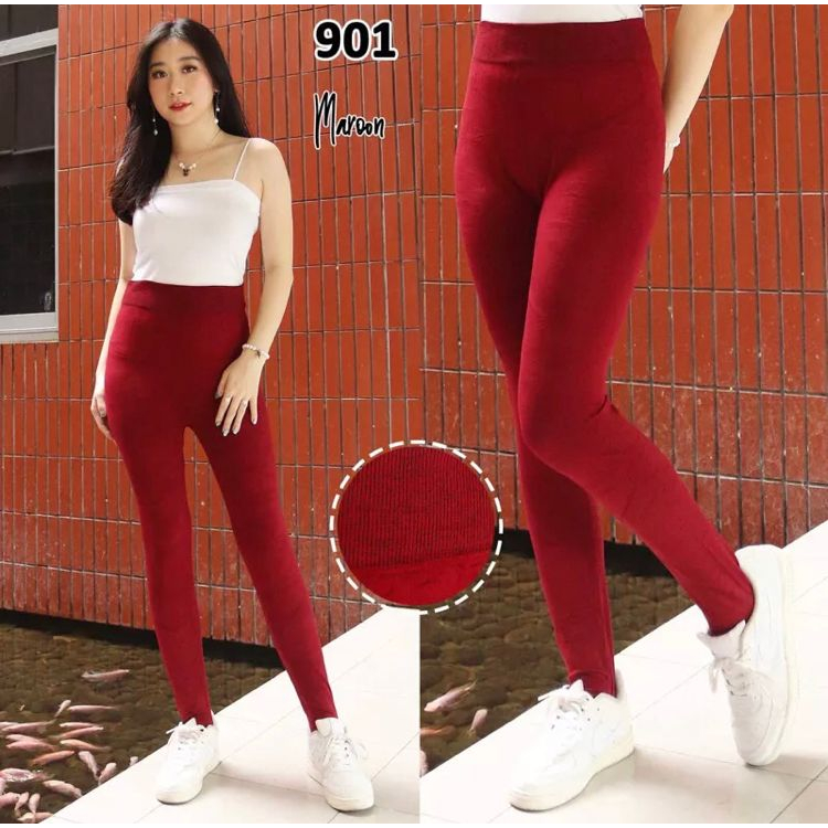 Legging Beautiful 901 IMPORT Tebal-Legging wanita-Bahan Rajut-Legging Polos