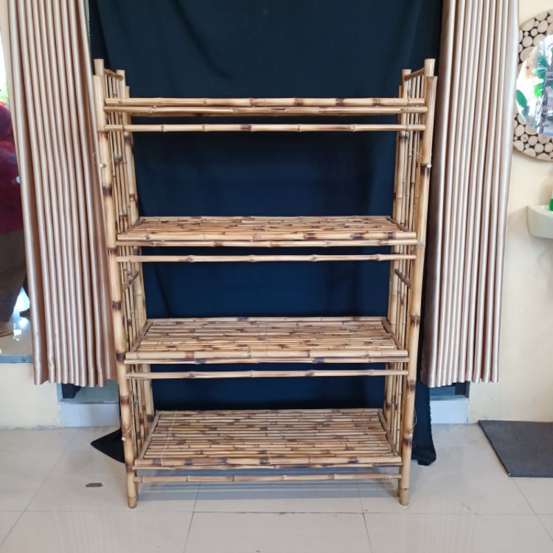Rak Bambu Lipat Lebar 4 Step