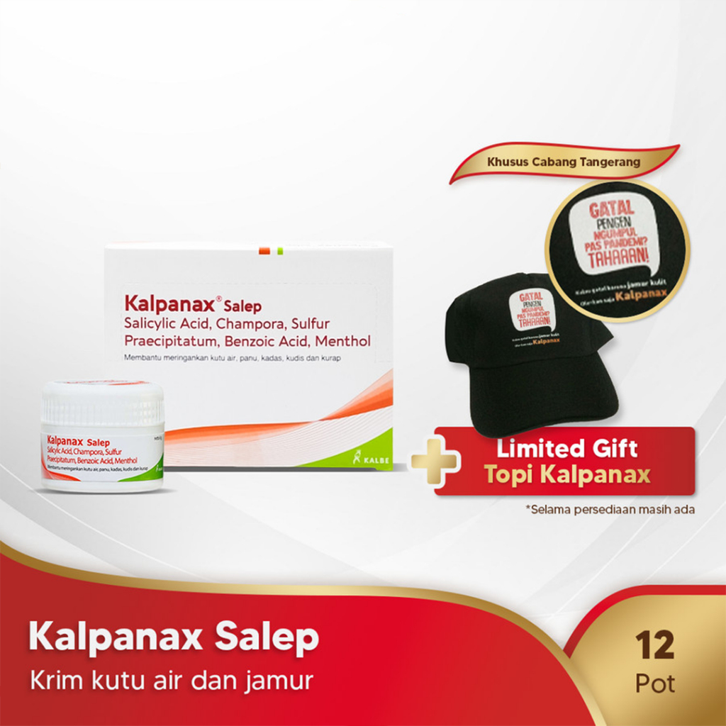 Kalpanax Salep Box 6 gr x 12 + Free gift Topi Kalpanax