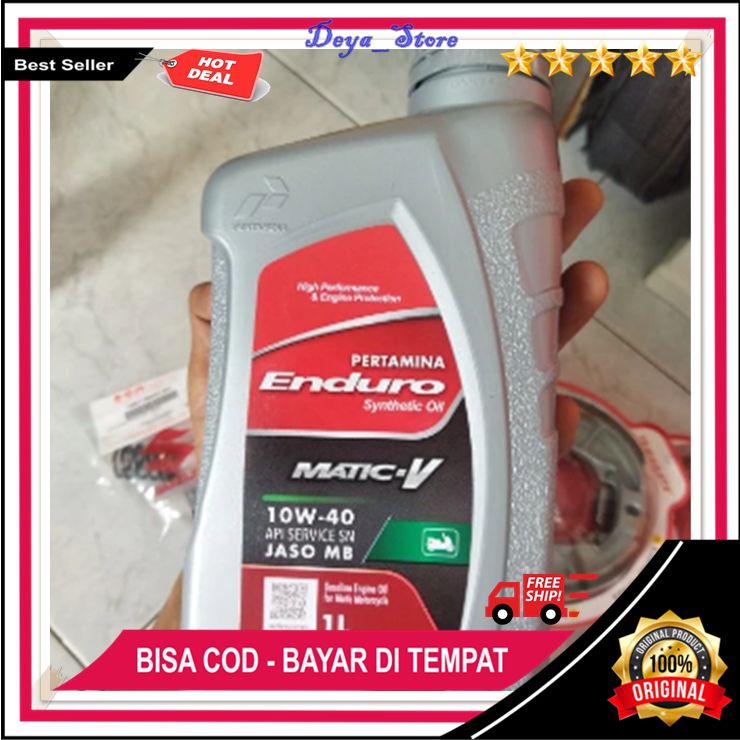 Oli Enduro Scooter Matic V 10W40 1 Liter Ori Oli Enduro Synthetic Motor Aerox Nmax Vario Mio Origina