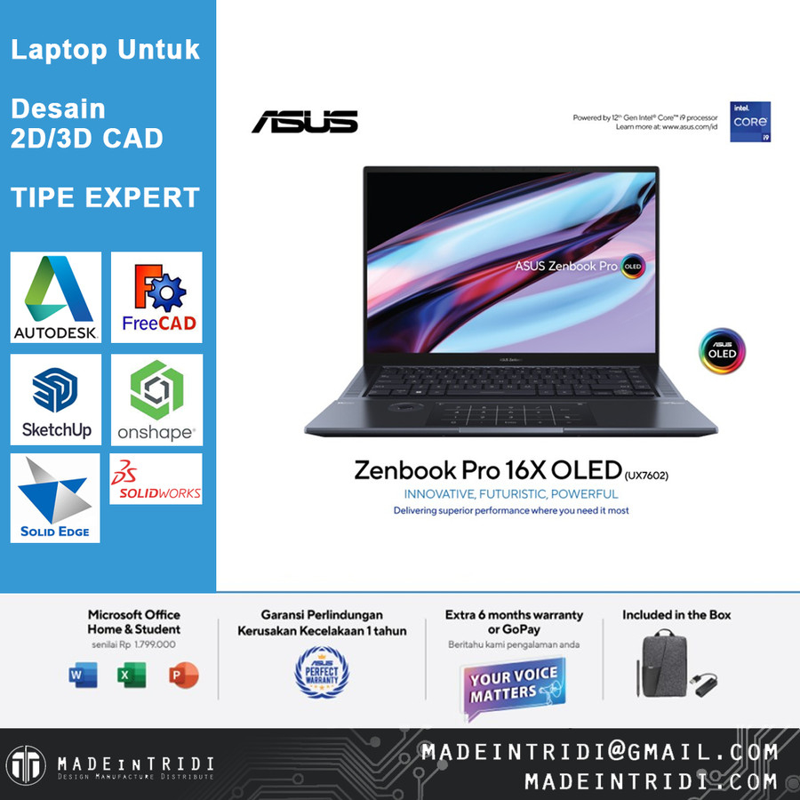 Laptop for 2D/3D CAD Design 3 Asus Series