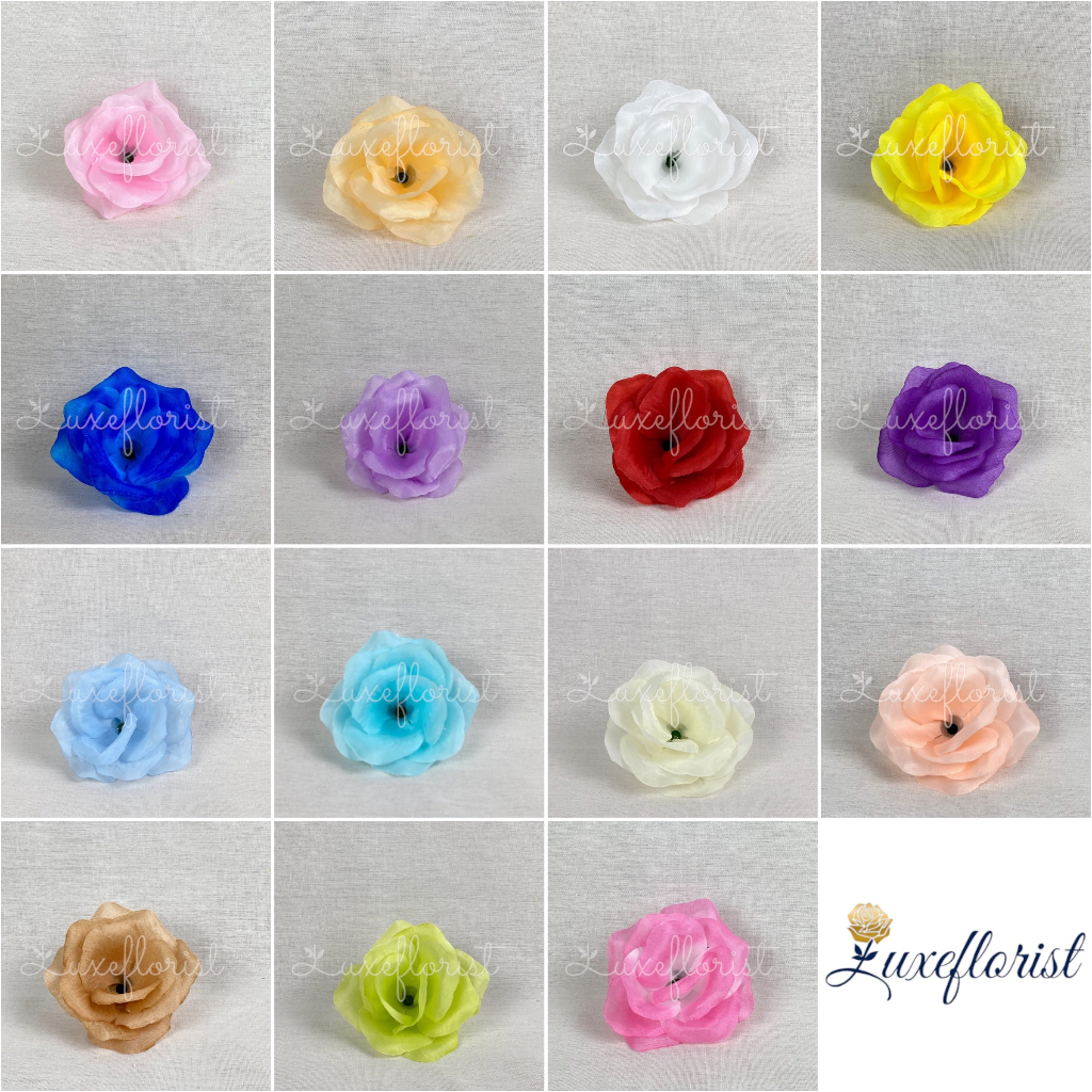 [1 PCS] Kuntuman Rose Mawar HKG - Kelopak Bunga Mawar Rose Artificial Satuan PCS  Dekorasi/grosir/bu