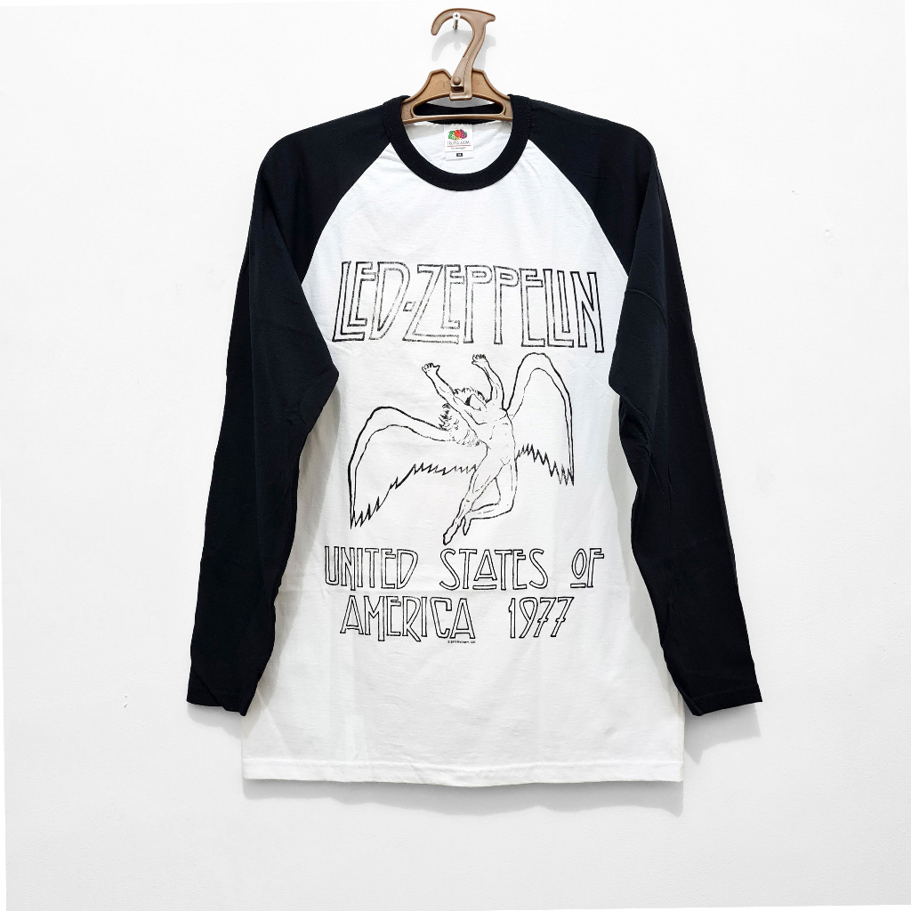 Official Led Zeppelin - USA 77 Men Baseball T-Shirt