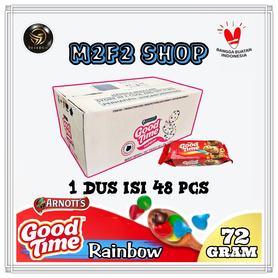

Good Time Rainbow Cookies | Kukis Cokelat Warna Warni - 72 gr (Kemasan Karton)