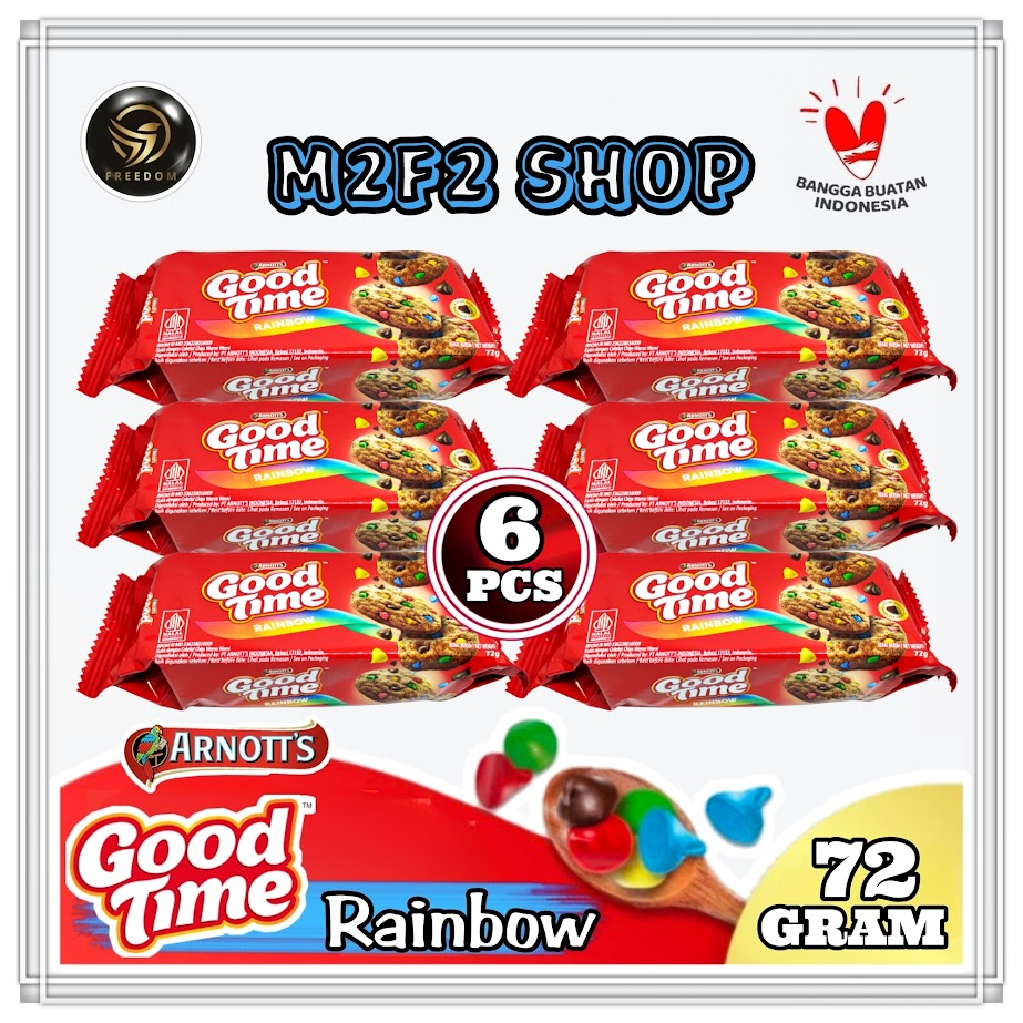 

Good Time Rainbow Cookies | Kukis Cokelat Warna Warni - 72 gr (Kemasan 6 Pcs)