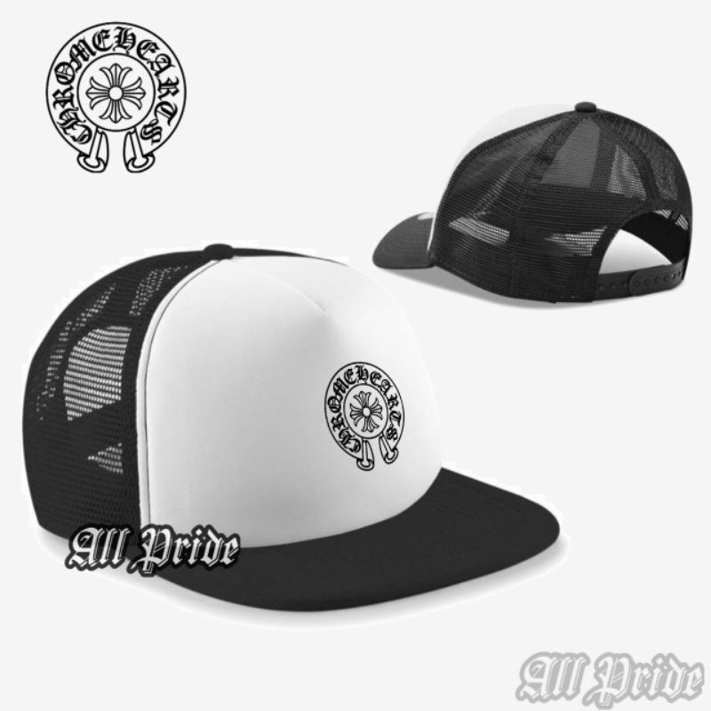 Topi Snapback Trucker/Topi Snapback Jaring Premium/Topi Distro Pria Wanita/CHROME HEARTS
