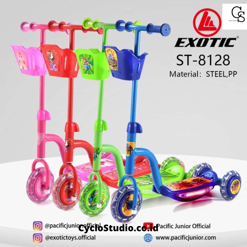 Scooter Otoped Sekuter Anak Exotic ST 8128 Musik dan Lampu