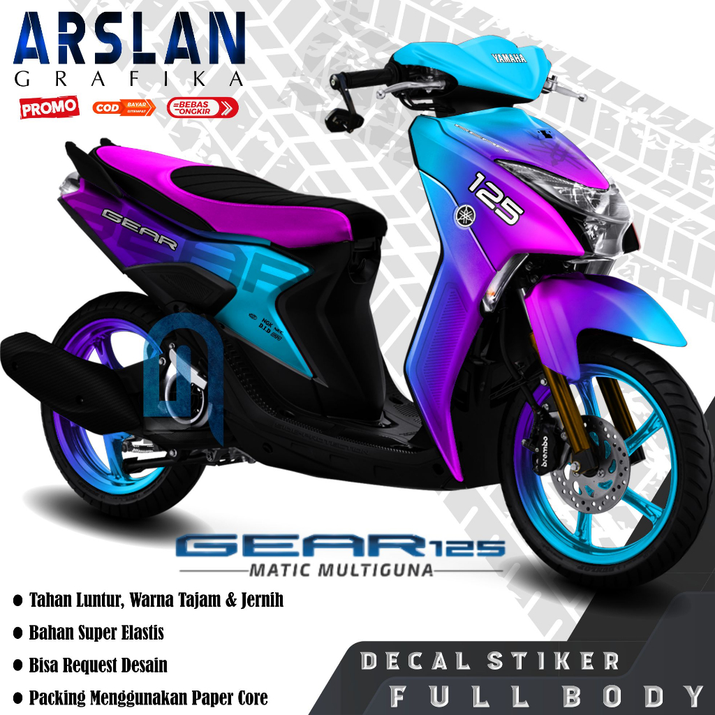 Decal MIo Gear 125 Full Body Stiker MIo Gear 125 Full Body Dekal MIo Gear 125 Full Body Variasi / De