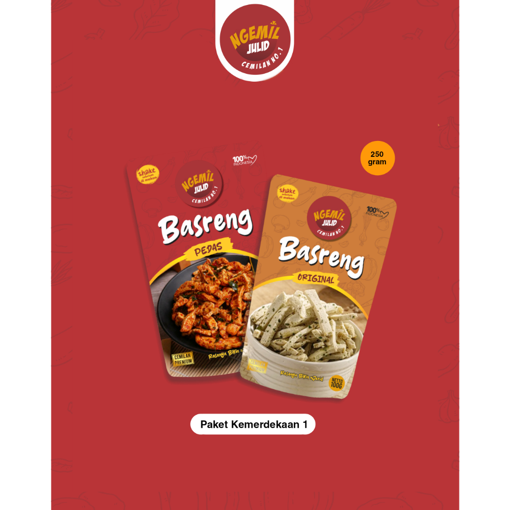 

PAKET KEMERDEKAAN 1 | BASRENG PEDAS | BASRENG ORI | FREE 1 SNACK 100 GRAM
