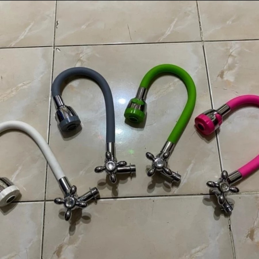 Kran Angsa Flexible Warna Kran cuci piring Tembok/dinding uk.1/2 inch - Pink