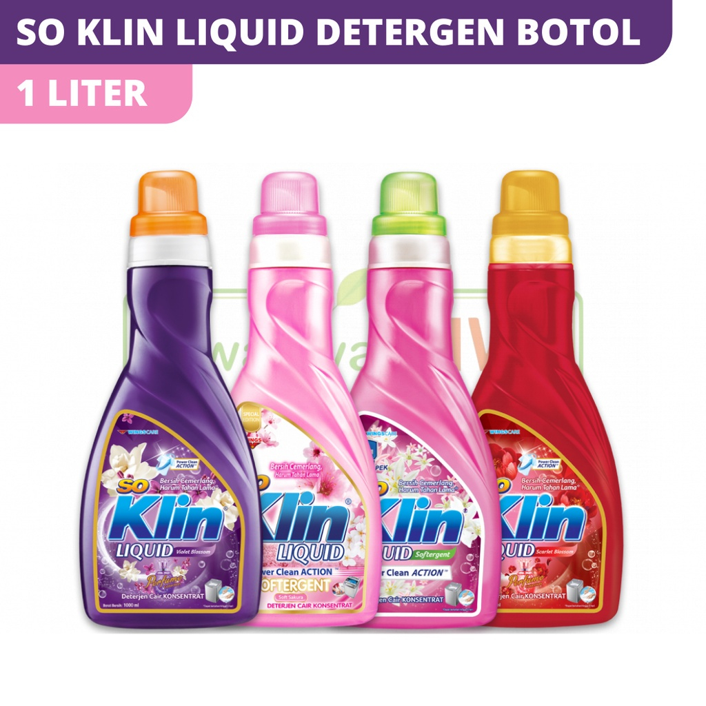 Soklin Detergent Liquid 1000ml Botol So Klin Deterjen Cair
