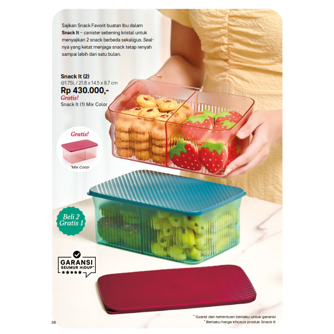 Tupperware Snack It 2pcs free 1pcs Promo Agustus 2023