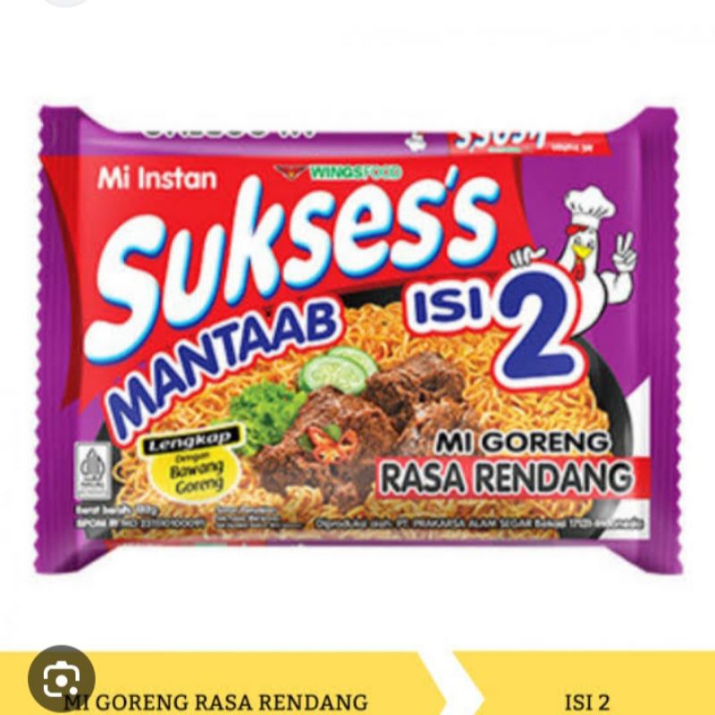 

Mie sukses isi 2 rasa rendang