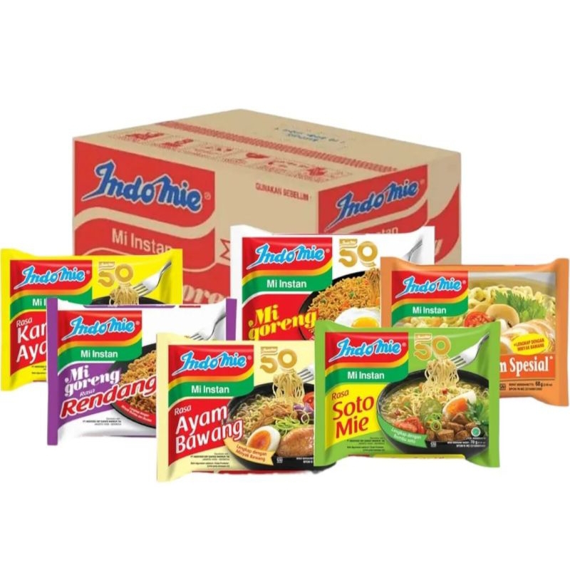 

Indomie Goreng ,Indomie Soto ,Indomie Kari Ayam, Indomie Ayam bawang