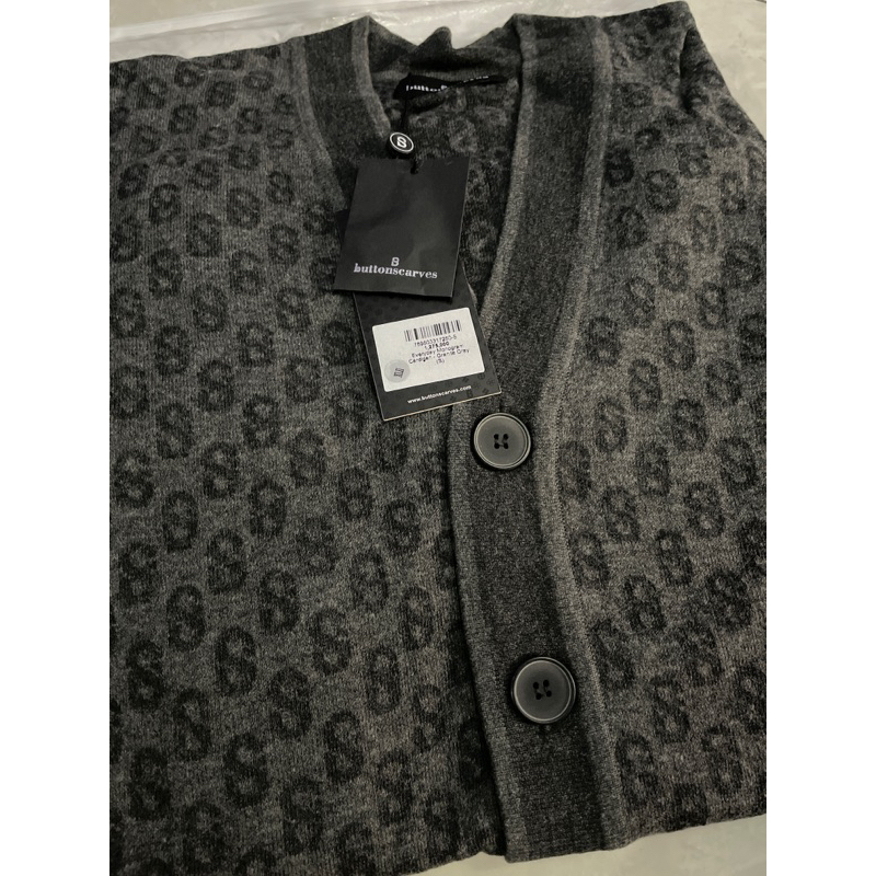 as is Everyday Monogram Cardigan Granite grey Buttonscarves