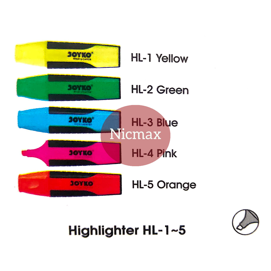 

Highlighter / Stabillo / Penanda Berwarna Joyko HL-1~5