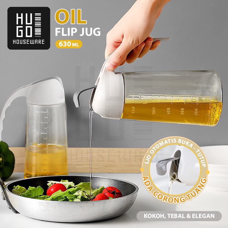 Botol Minyak Oil Jug Teko Tempat Minyak Goreng Botol Kecap Cuka Serbaguna 630ml Bahan Kaca