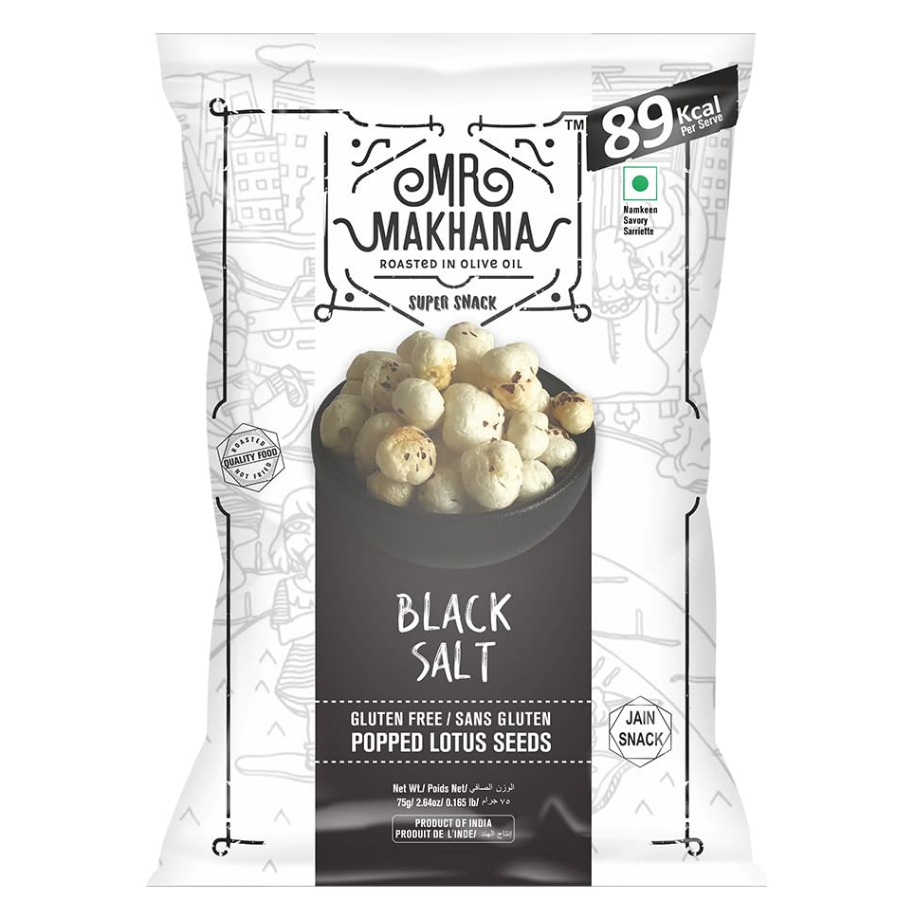 

Snack MR MAKHANA BLACK SALT 75G / Biji Teratai