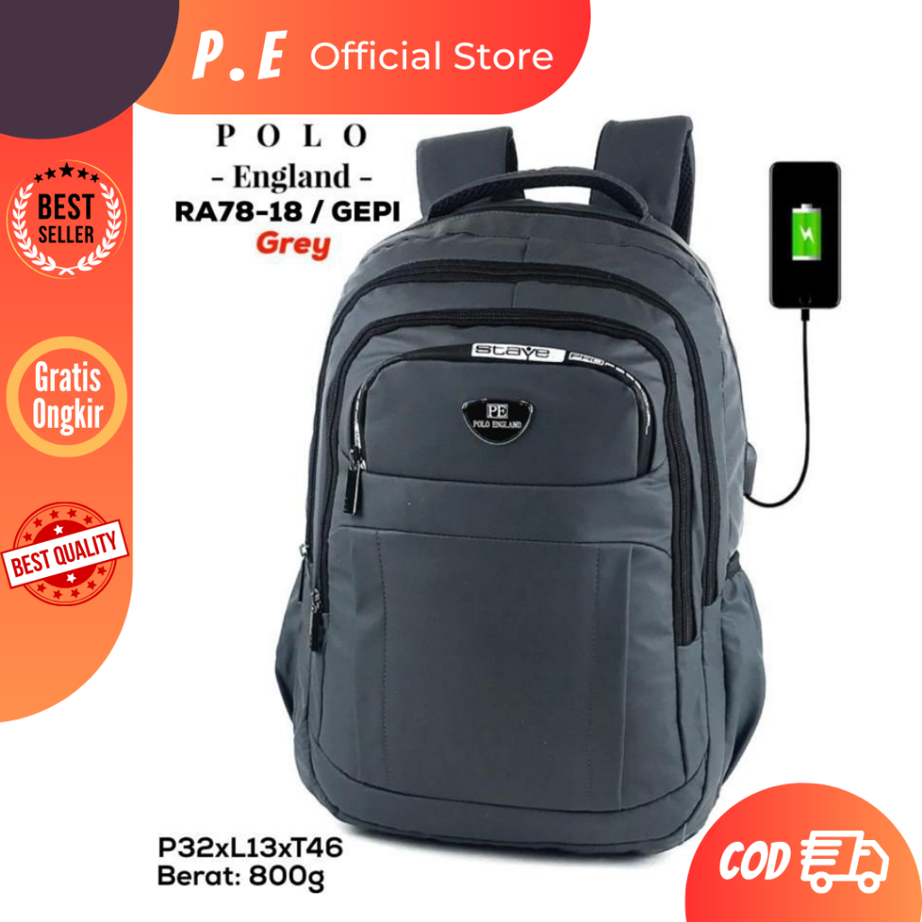 [POLO ENGLAND] Tas Ransel Laptop Polo England Tas Ransel Parasut ada rijek pecah