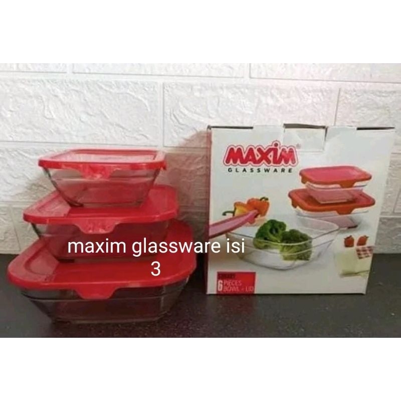 Maxim Glassware kotak isi 3 dan isi 5 bahan kaca