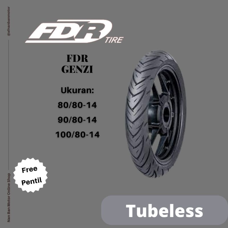 BAN MOTOR FDR GENZI & GENZI PRO UKURAN 80/80-14, 90/80-14 & 100/80-14