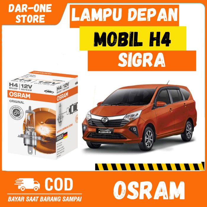 LAMPU DEPAN MOBIL H4  DAIHATSU SIGRA ORIGINAL OSRAM